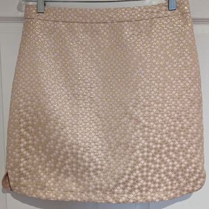 Loft Pink & Metallic Mini Skirt with Geometric Pattern, Size 8